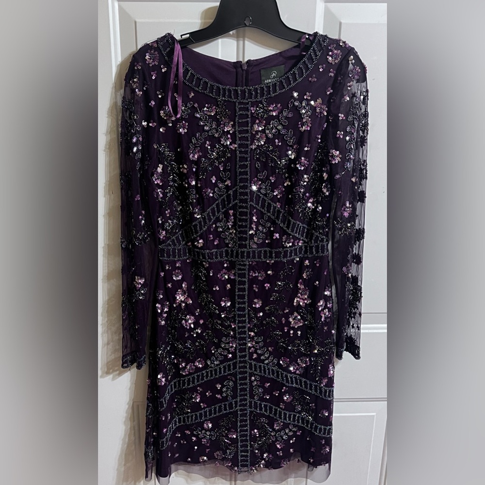 Adriana Papell sequence dress purple shift dress - Gem